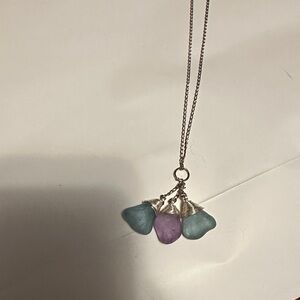 Sea glass Multi-Stone Pendant Necklace